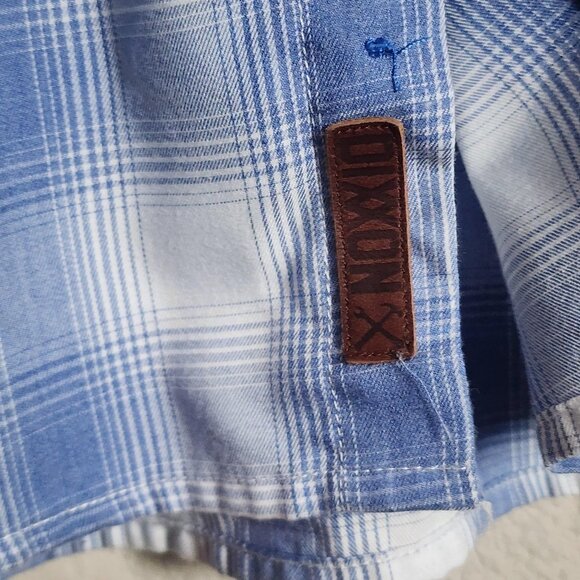 Dixxon Shirt Mens 3XL Blue White Plaid Paddle Out Bamboo Blend Short Sleeve - Picture 4 of 10
